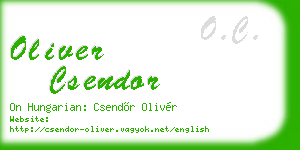 oliver csendor business card